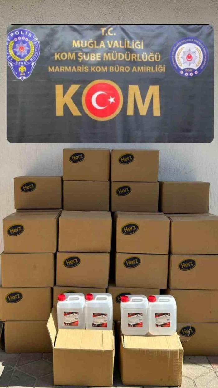 Marmaris’te Bin 500 Litre Etil Alkol Ele Geçirildi