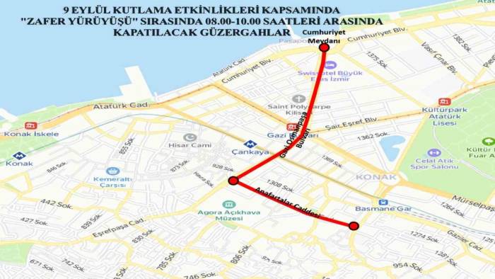 İzmir’de Bazı Yollar Geçici Olarak Trafiğe Kapatılacak