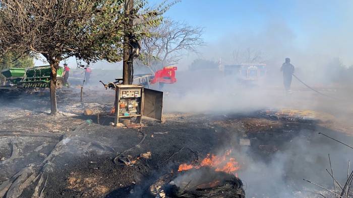 Anız Yangını Bahçeye Sıçradı