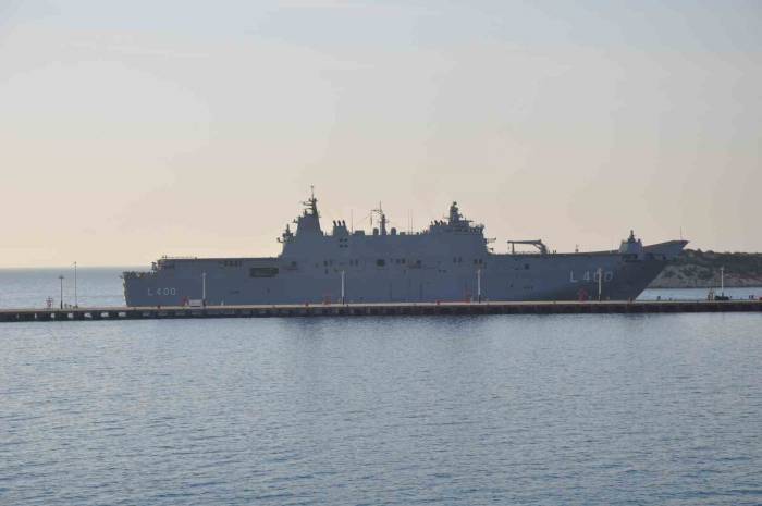 Dünyanın İlk Siha Savaş Gemisi Tcg Anadolu, Taşucu Limanından Ayrıldı