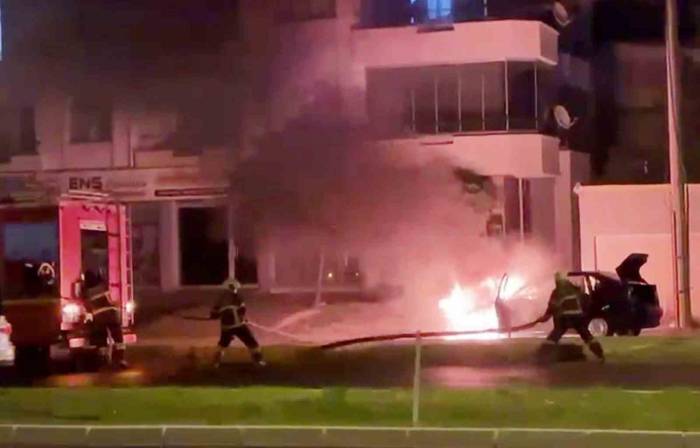 Aksaray’da Otomobil Alev Alev Yandı