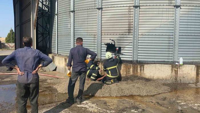 Edirne’de Ayçiçeği Kurutma Silolarında Yangın