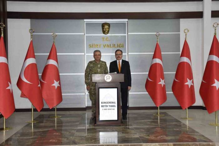 2. Ordu Komutanı Korgeneral Metin Tokel, Siirt Valisi Kızılkaya’yı Ziyaret Etti