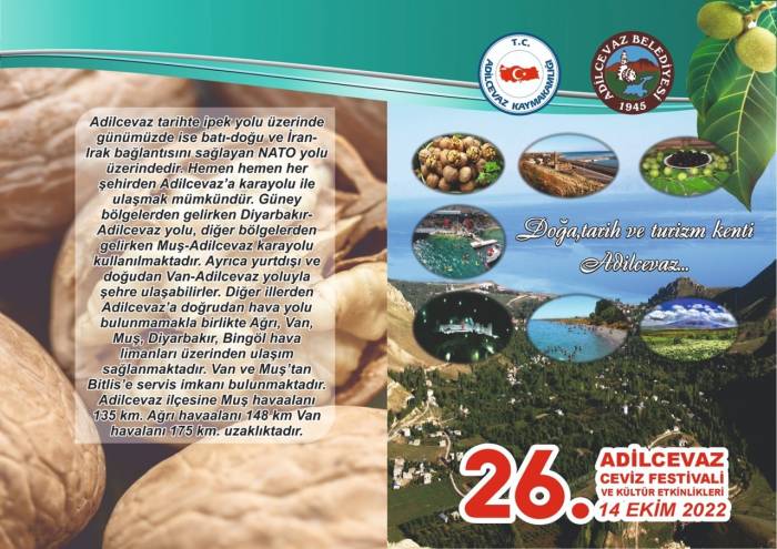 Adilcevaz’da “26. Ceviz Festivali Ve Kültür Etkinlikleri” Düzenlenecek
