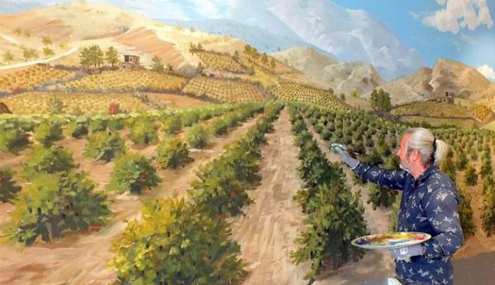 Meşhur Üzüm Bağları, Duvarda Sanat Eserine Dönüştü