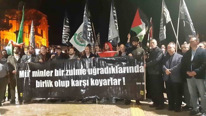 Edirne’de İsrail’in Saldırıları Protesto Edildi