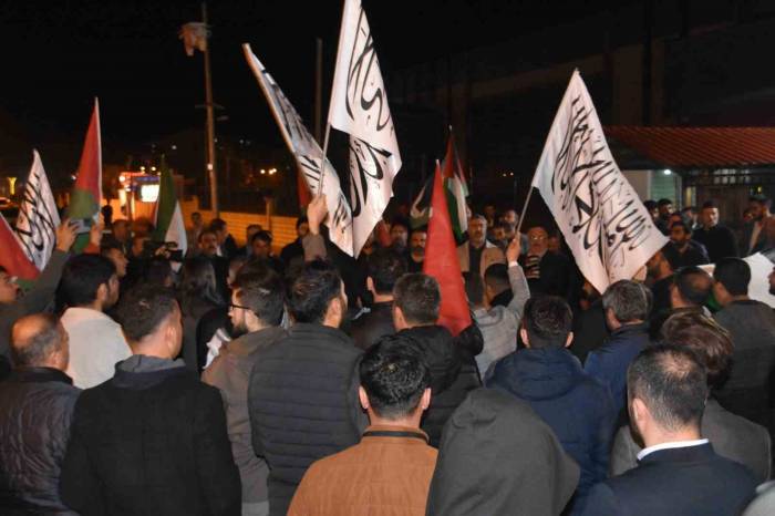 Bitlis’te Vatandaşlar İsrail’i Protesto Etti