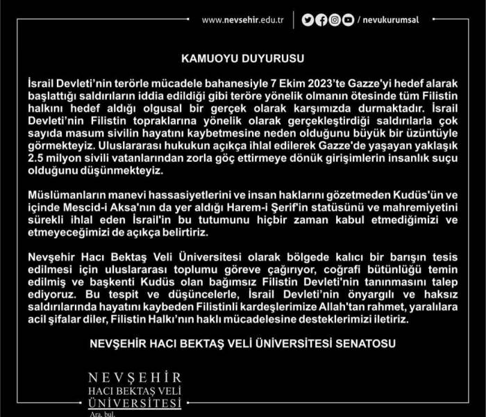 Nevü’den Gazze Saldırılarına Tepki