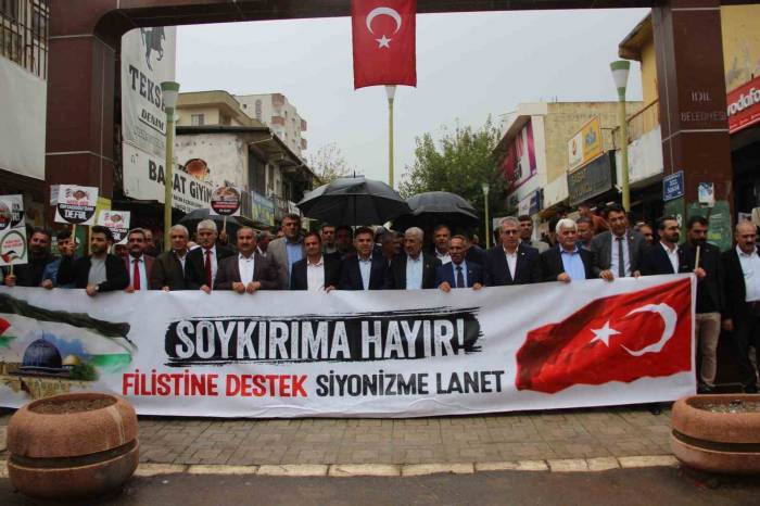 İdil’de İsrail’in Gazze’ye Saldırıları Protesto Edildi