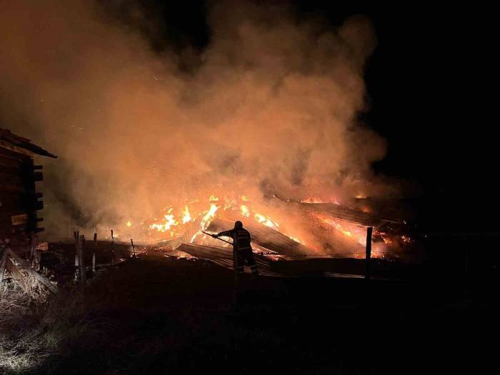 Kastamonu’da Çıkan Yangında Samanlık Küle Döndü