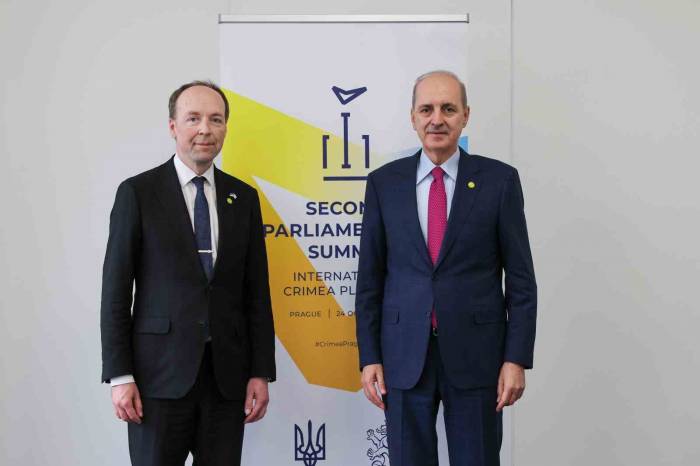 Tbmm Başkanı Kurtulmuş, Finlandiya Meclis Başkanı Halla-aho Ve Çekya Senato Başkanı Vystrcil İle Görüştü