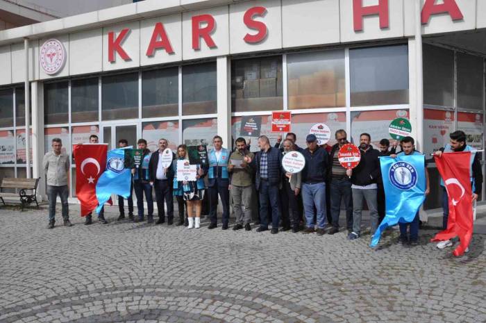 Kars Sağlık Çalışanlarından İsrail’e Tepki