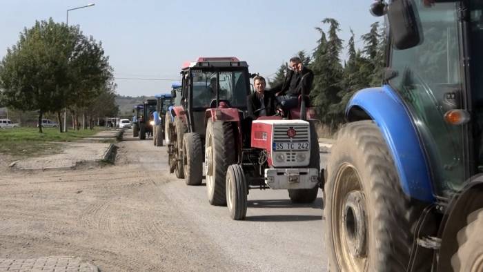 Bafralı Çeltik Üreticilerinden Eylem