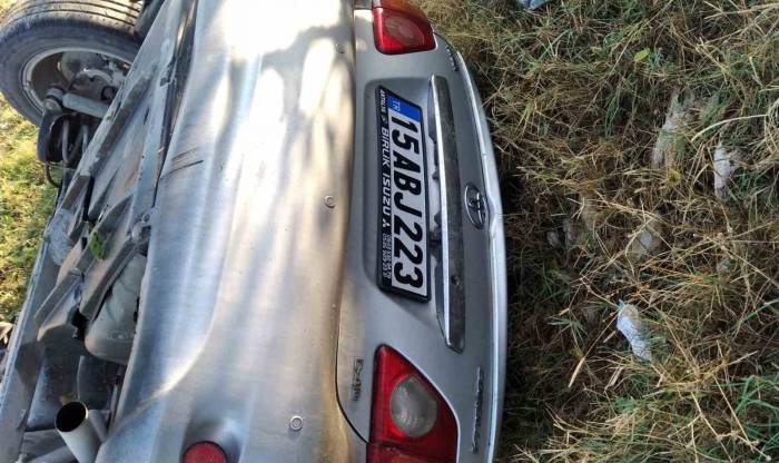 Kontrolden Çıkan Otomobil Şarampole Devrildi, 1 Yaralı