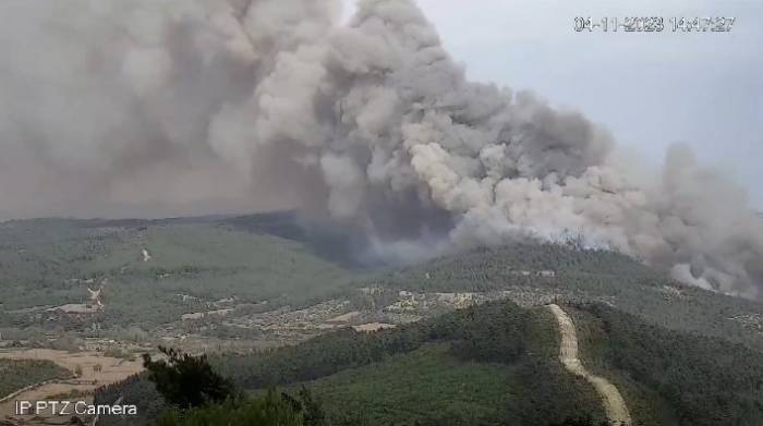 Çanakkale’deki Orman Yangınının Başlangıcı Ve Yayılışı Gözetleme Kulesinden Kaydedildi