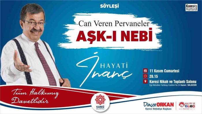 Yazar Hayati İnanç Karesililerle Buluşuyor