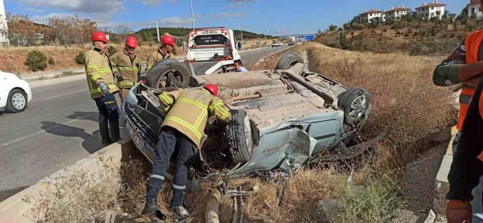 Kırıkkale’de Otomobil Takla Attı: 1 Yaralı