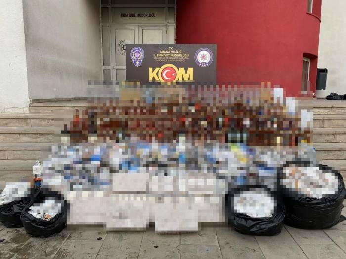 Adana’da 9 Bin 45 Litre Sahte Alkol Ele Geçirildi