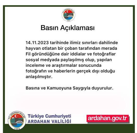 Ardahan’da "Fil" Alarmı