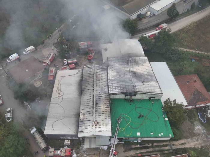 Bursa’da Sünger İmalat Ve Depolama Tesisi Alev Alev Yandı