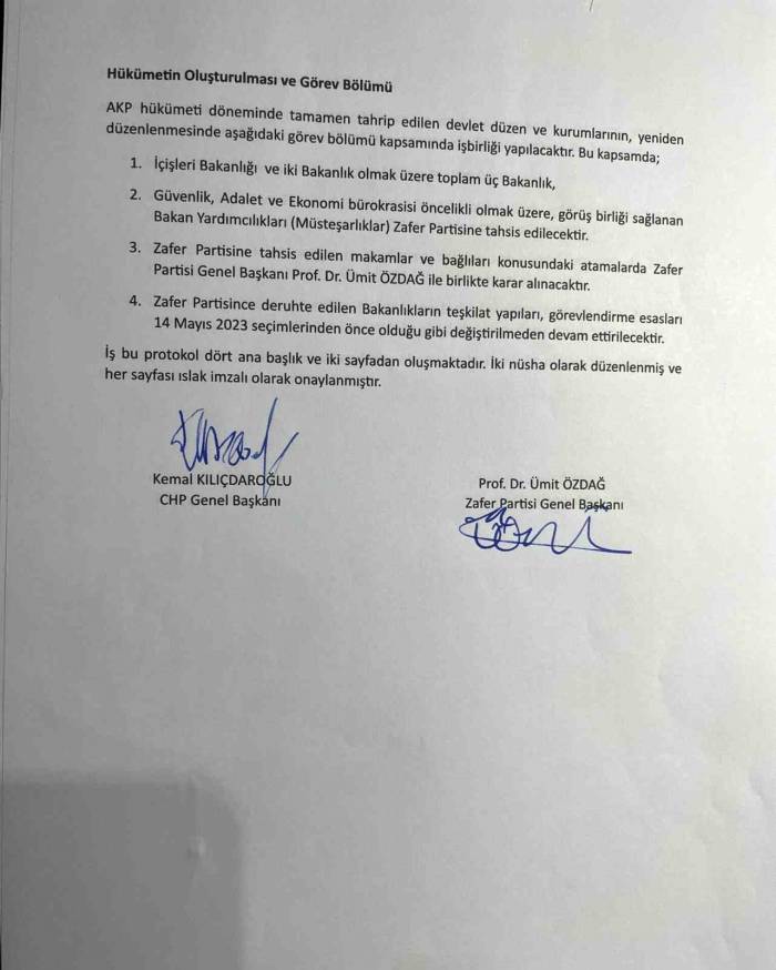 Ümit Özdağ, Kemal Kılıçdaroğlu’yla Yaptığı "Protokolü" Açıkladı