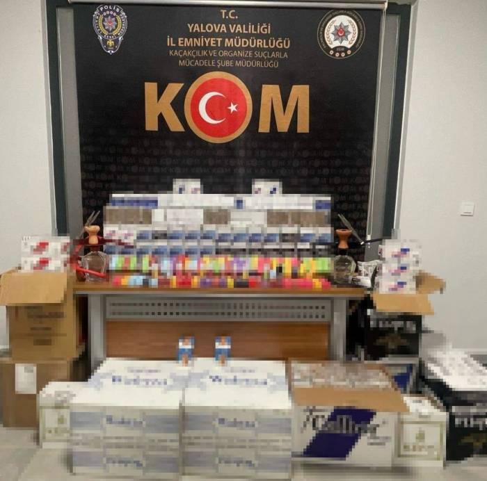 Yalova’da 58 Bin 800 Dolu Makaron Ve 90 Elektronik Sigara Likiti Yakalandı