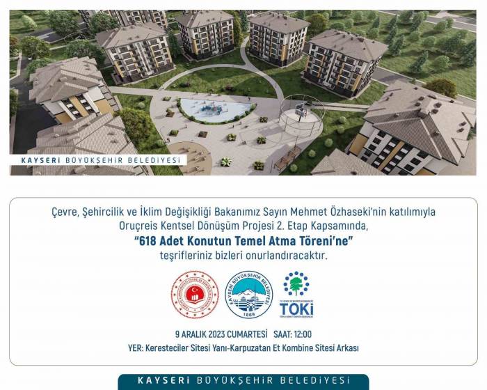 Başkan Büyükkılıç’tan ‘İkinci Etap’ Müjdesi: 618 Adet Konutun Temeli Atılıyor