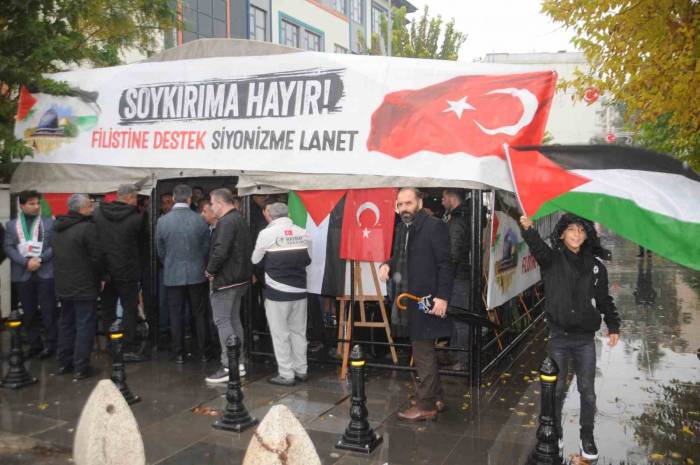 Stk’lar Cizre’de ’filistin İnsanlık Nöbeti Çadırı’ Kurdu