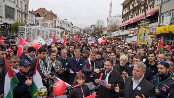 Edirne’de ‘Özgür Filistin Yürüyüşü’ Düzenlendi