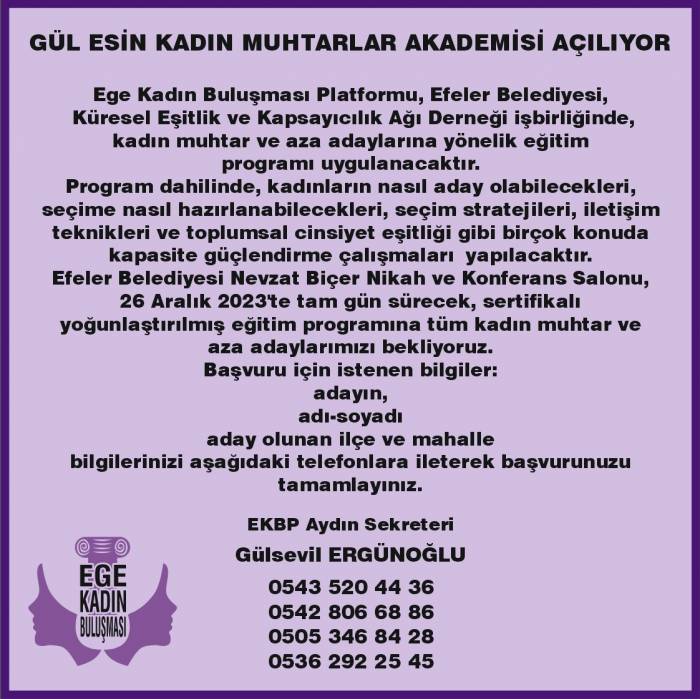 Kadın Muhtarlar Akademisi Başlıyor