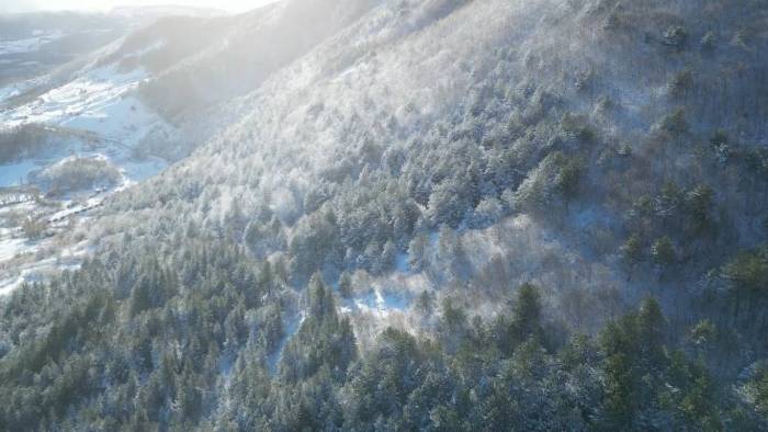 Beyaza Bürünen Kocadağ’da Vatandaşların Kar Keyfi