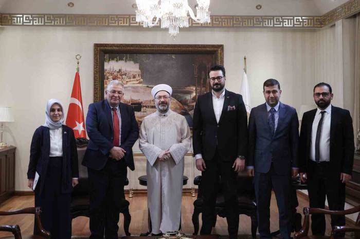 Diyanet İşleri Başkanı Erbaş, Kudüs Üniversitesi Rektörü Kishek’i Kabul Etti