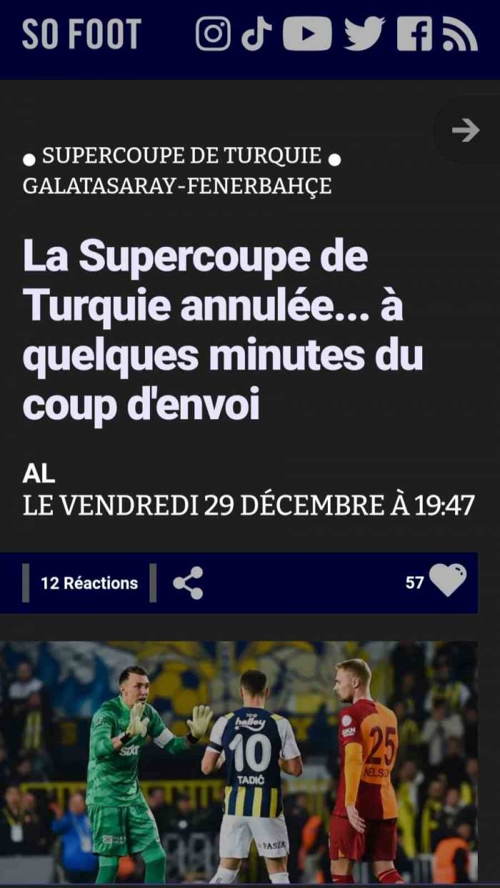 Süper Kupa Finalinin İptali, Avrupa Basınında Geniş Yankı Buldu
