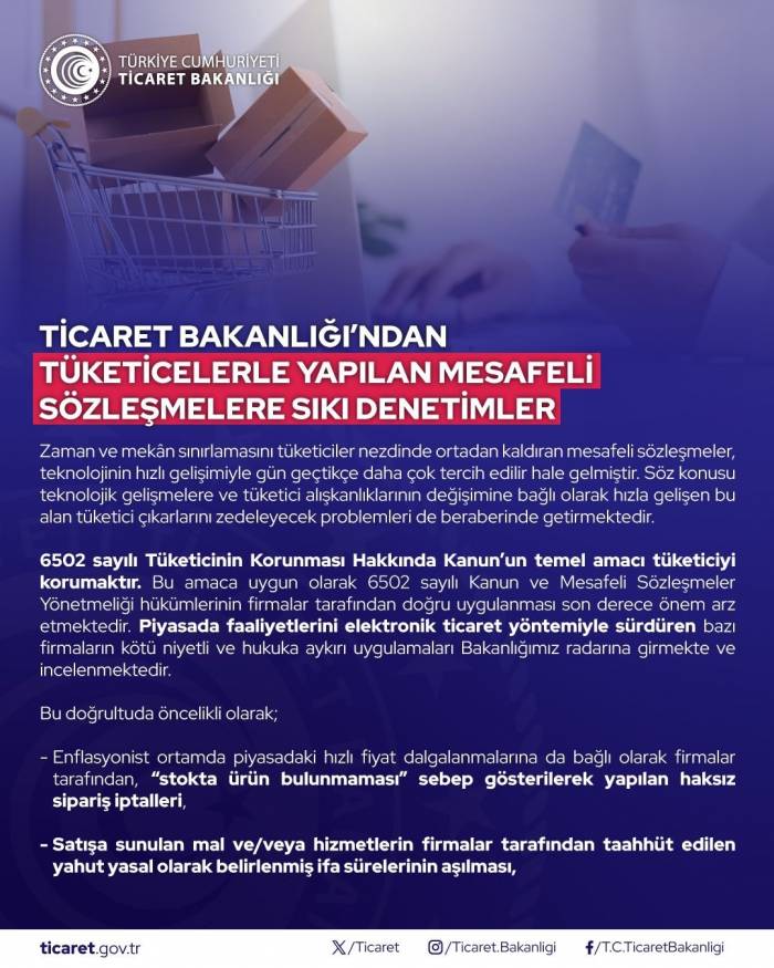 Ticaret Bakanlığınca E-ticaret Sektöründeki 58 Firmaya 86,2 Milyon Lira Ceza Kesildi