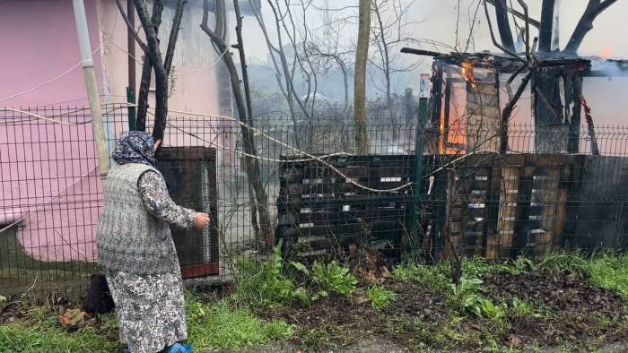 Ahıra Kurulan Soba Hayvanları Telef Etti, Yaşlı Kadın Sinir Krizi Geçirdi