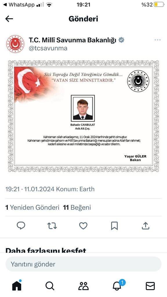 Msb: “Denizkurdu Tatbikatı’nda 1 Asker Şehit Oldu"