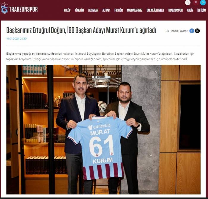 Murat Kurum, Trabzonspor Başkanı Ertuğrul Doğan’ı Ziyaret Etti