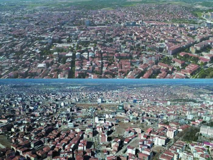 Malatya’da Deprem Öncesi Ve Sonrası Çekilen Görüntüler Yıkımın Boyutunu Gözler Önüne Serdi