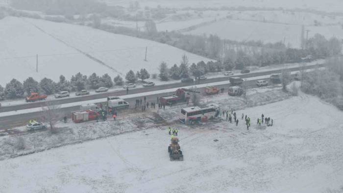 Kastamonu’da 6 Kişiye Mezar Olan Otobüs Havadan Görüntülendi
