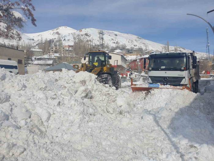 Başkale’de Kamyonlarla Kar Taşınıyor