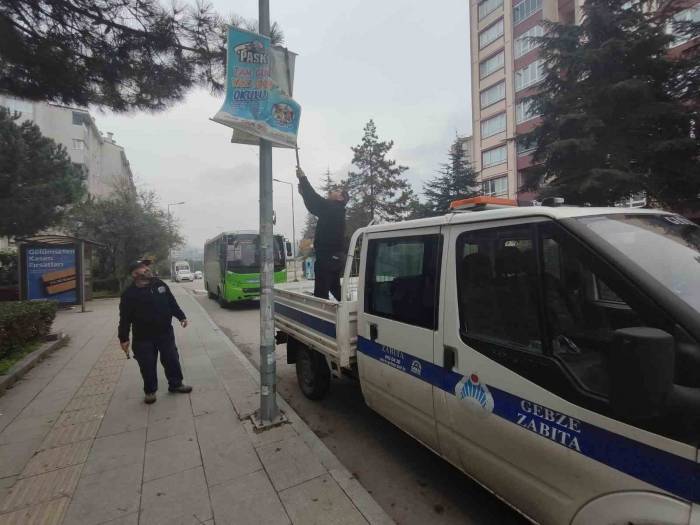 Gebze’de İzinsiz Afiş Asanlara Ceza