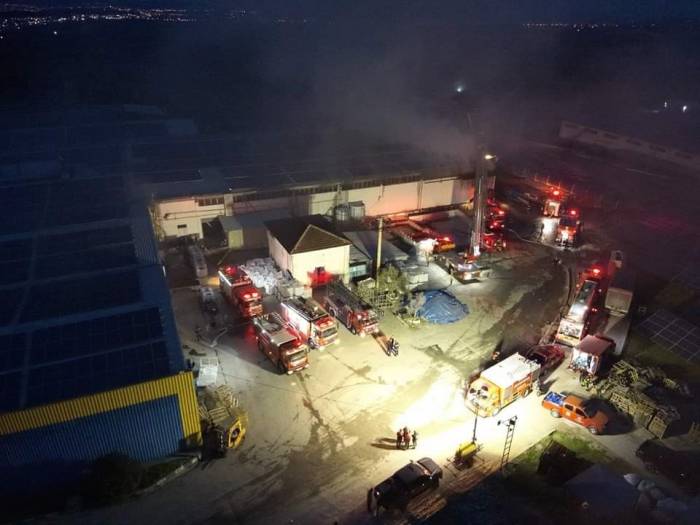 Denizli’de Fabrikanın Boyahanesinde Çıkan Korkuttu