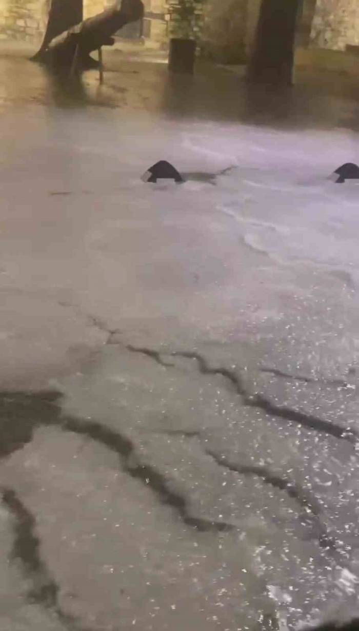 Çeşme’de Sağanağın Ardından Dolu Yağışı Etkili Oldu