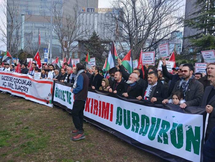 Abd Ankara Büyükelçiliği Önünde İsrail’e Protesto