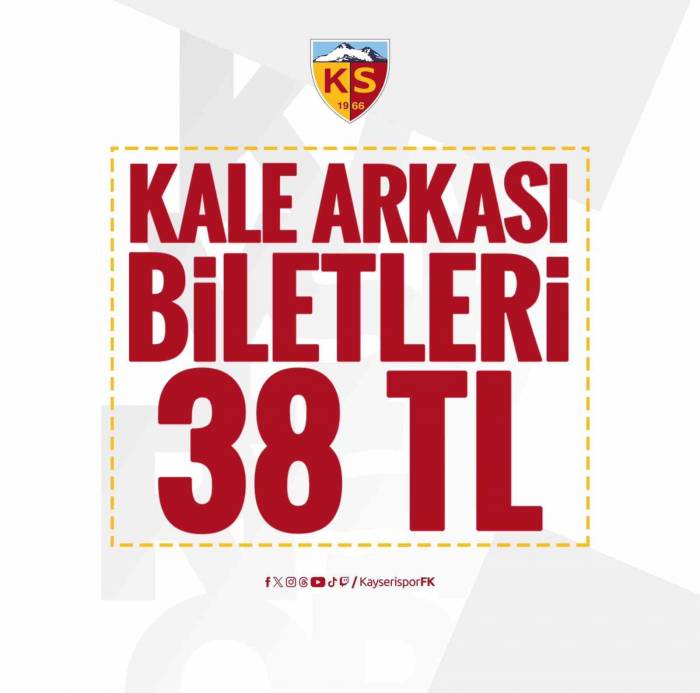 Kayserispor - Ankaragücü Maçı Bilet Fiyatları Belli Oldu