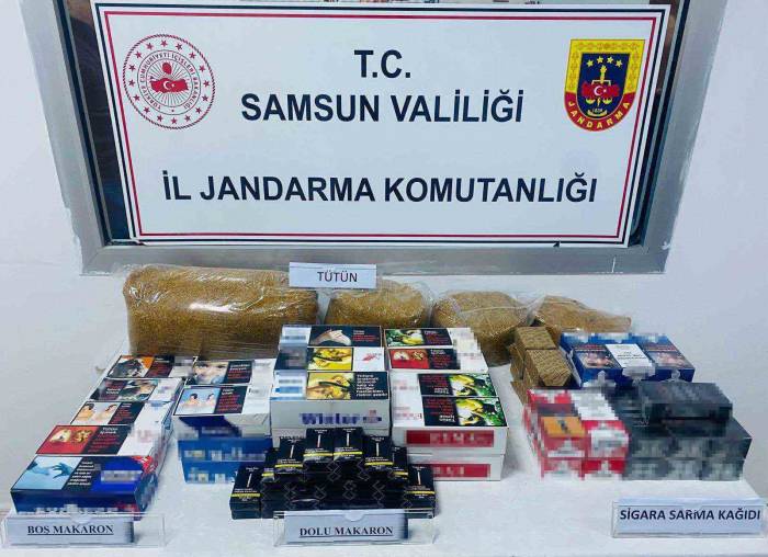 Samsun’da Jandarma Tarafından Düzenlenen Operasyonunda Çok Sayıda Makaron Ele Geçirildi