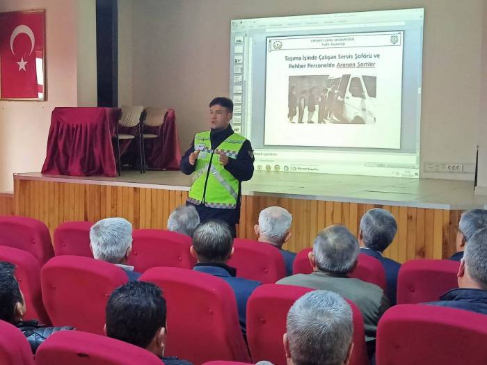 Karacasu’da Okul Servis Şoförleri Ve Rehber Personeller Bilgilendirildi