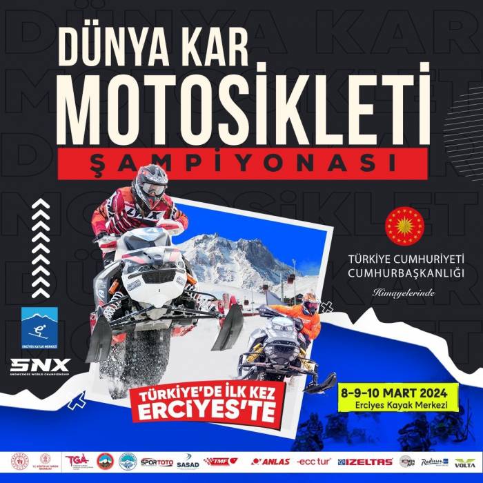 Dünya Kar Motosikleti Şampiyonası Türkiye’de İlk Kez Erciyes’te Yapılacak