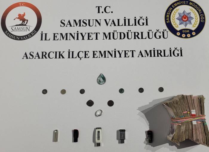 Samsun’da Şüpheli Şahsın Üzerinden Tarihi Eserler Çıktı