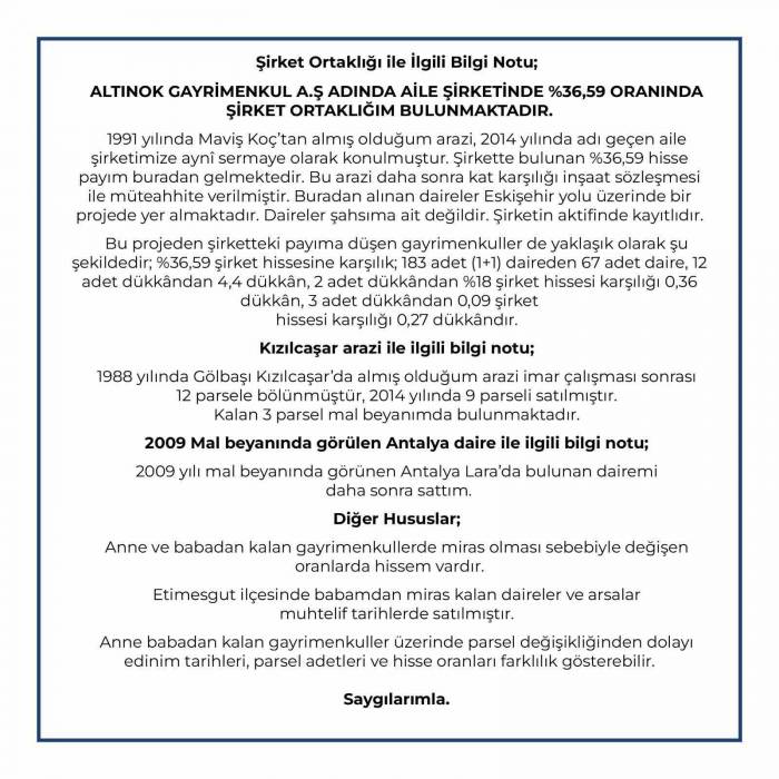 Ankara Büyükşehir Belediye Başkan Adayı Altınok Mal Varlığını Açıkladı